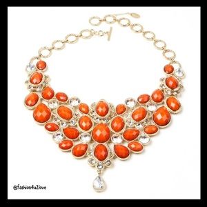 Amrita Singh Crystal Statement Necklace Coral